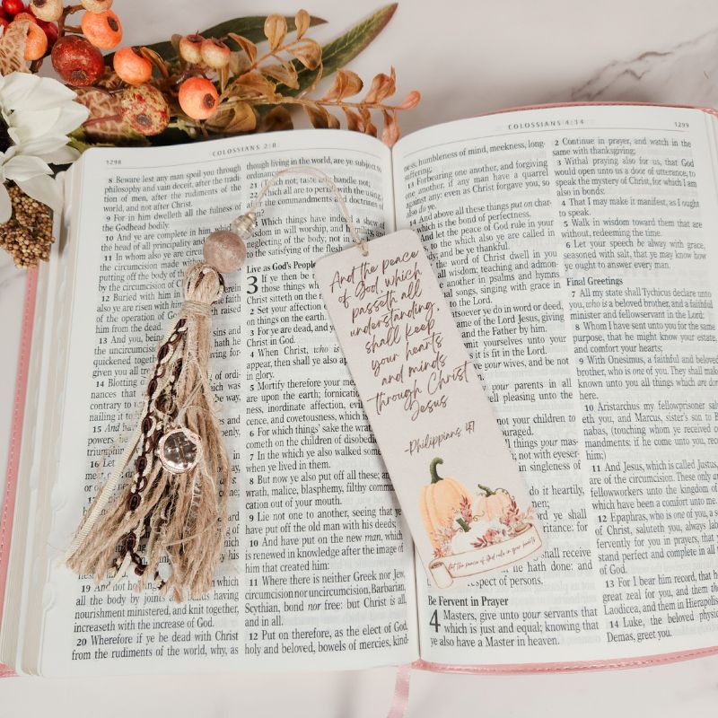 DIY Fall Into His Peace Pop & Swap Tile + Tassel Bookmark Tutorial