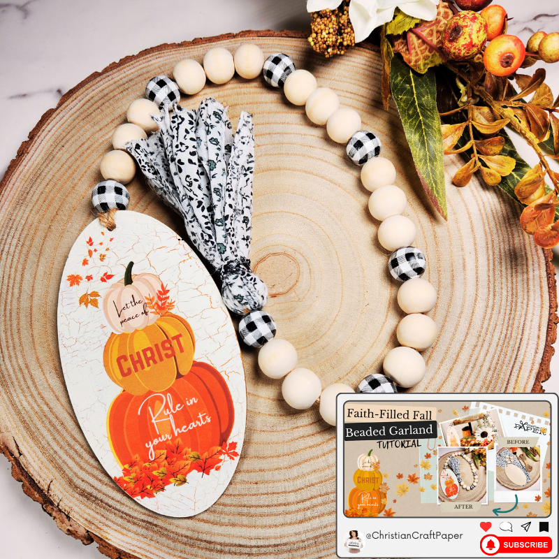 How to Make a Faith-Filled Fall Beaded Fabric Tassel Garland | Easy Christian Home Décor DIY