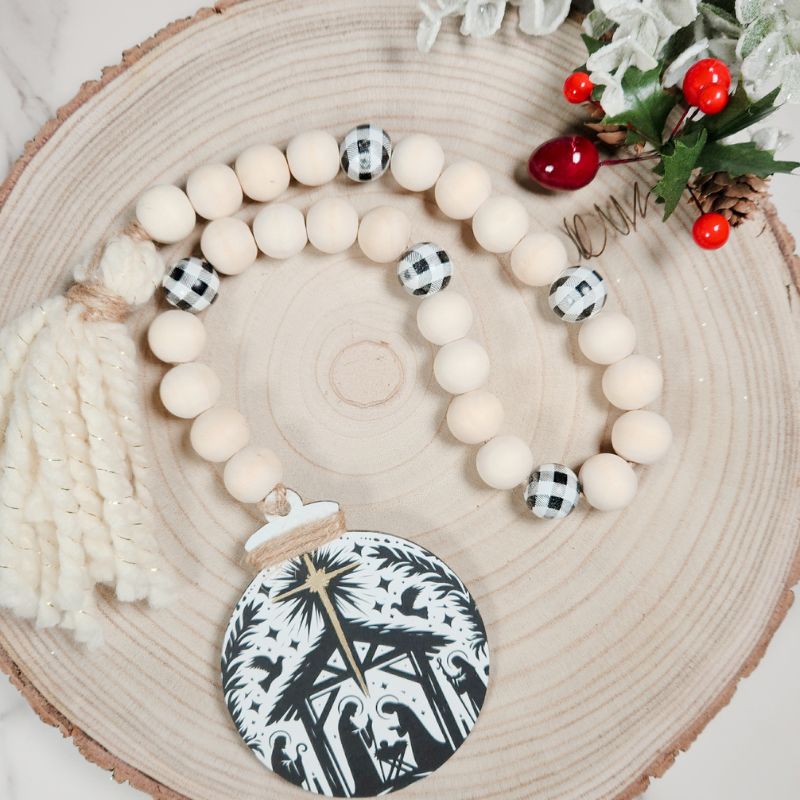 Make Your Own DIY Beaded Ornament Garland with Scripture & Style