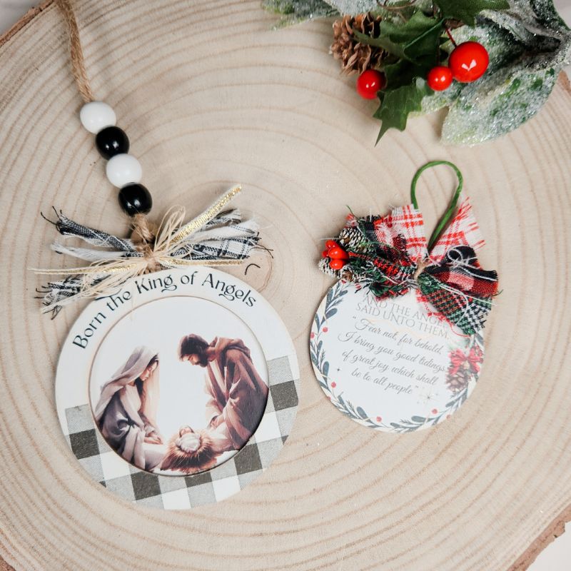 DIY Faith-Filled Ornaments | Mixed Media Layered Ornament Tutorial