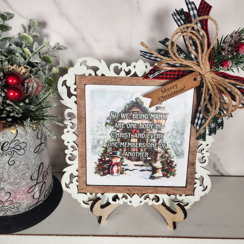 DIY Snowy Pop & Swap Tile with Printables | Christian Christmas Craft Tutorial