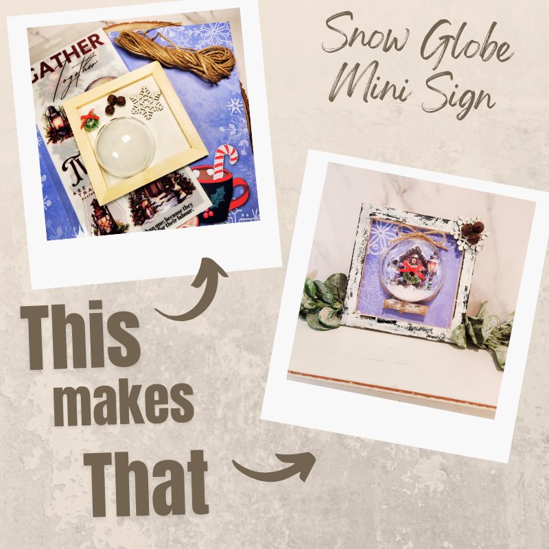How to Make a Snow Globe Sign for Christmas | Easy Chippy Paint Tutorial