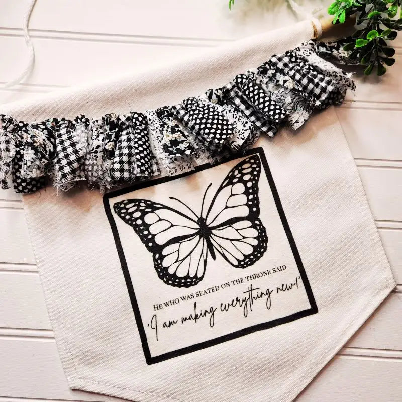 How to Decoupage a Scrappy Fabric Banner Canvas Sign