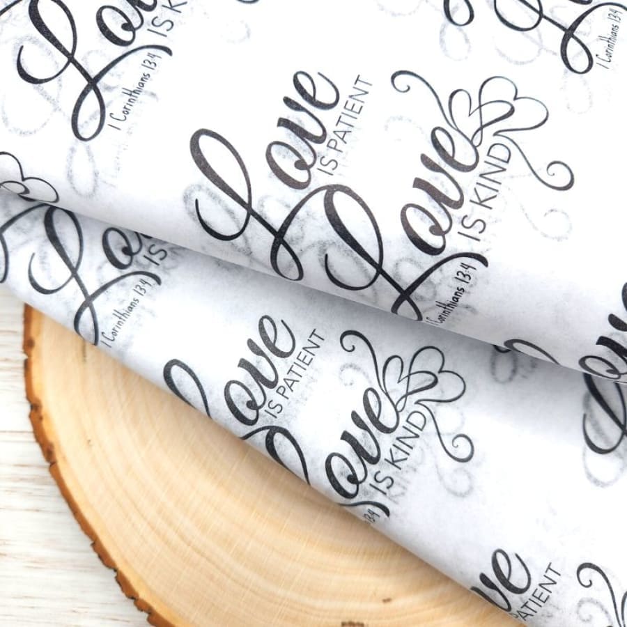 1 Corinthians 13:4 | Bible Verse Decoupage Paper Sheets