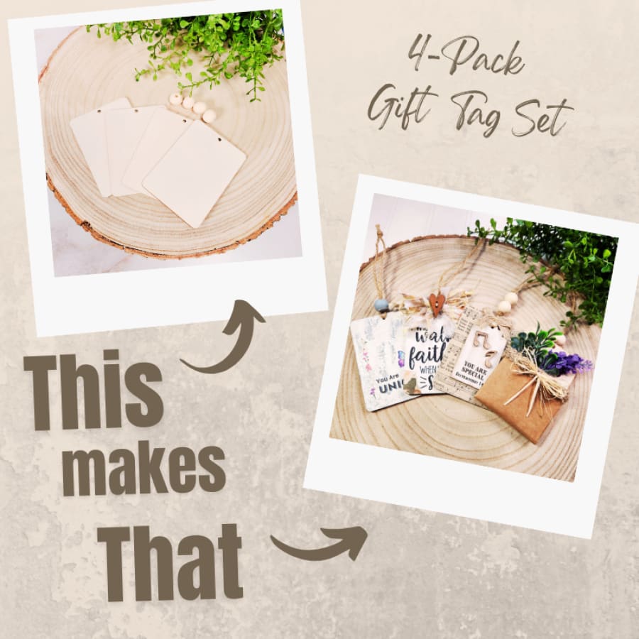 4 Pack Gift Tag & Bead Set (with FREE Printable Tag Designs)
