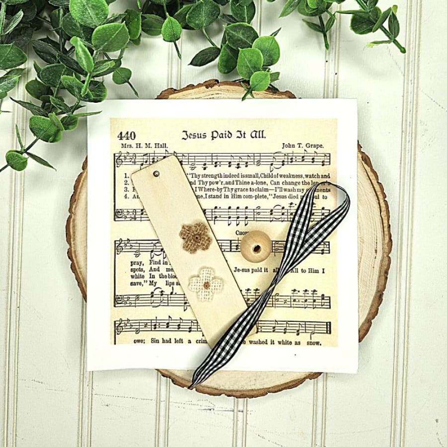 Bev’s Jesus Paid It All Hymnal Decoupage Book Mark Kit