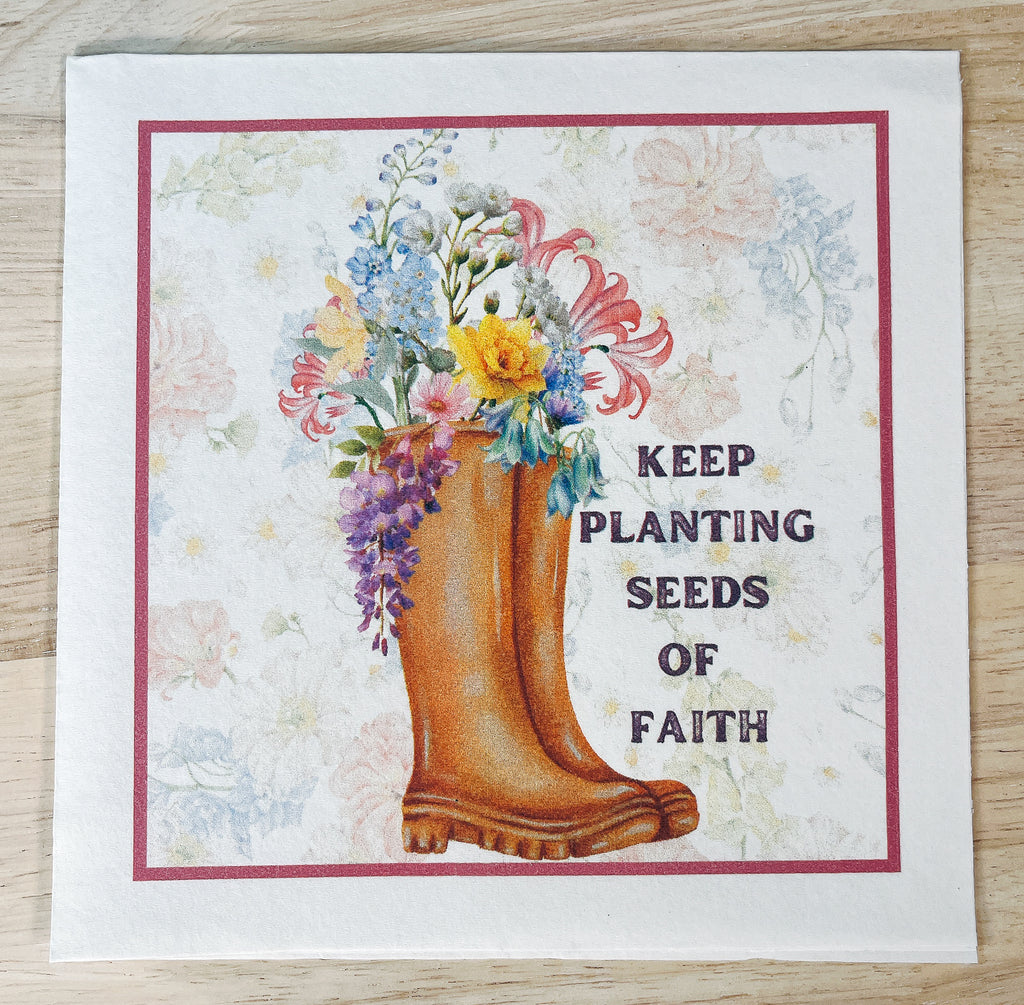 keep planting seeds Christian Paper Decoupage Napkins and Rub On Transfers