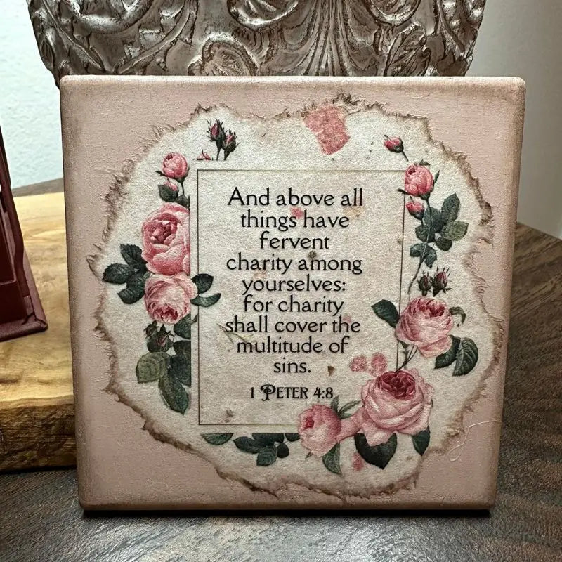 Above All Things 1 Peter 4:8 Christian Paper Decoupage