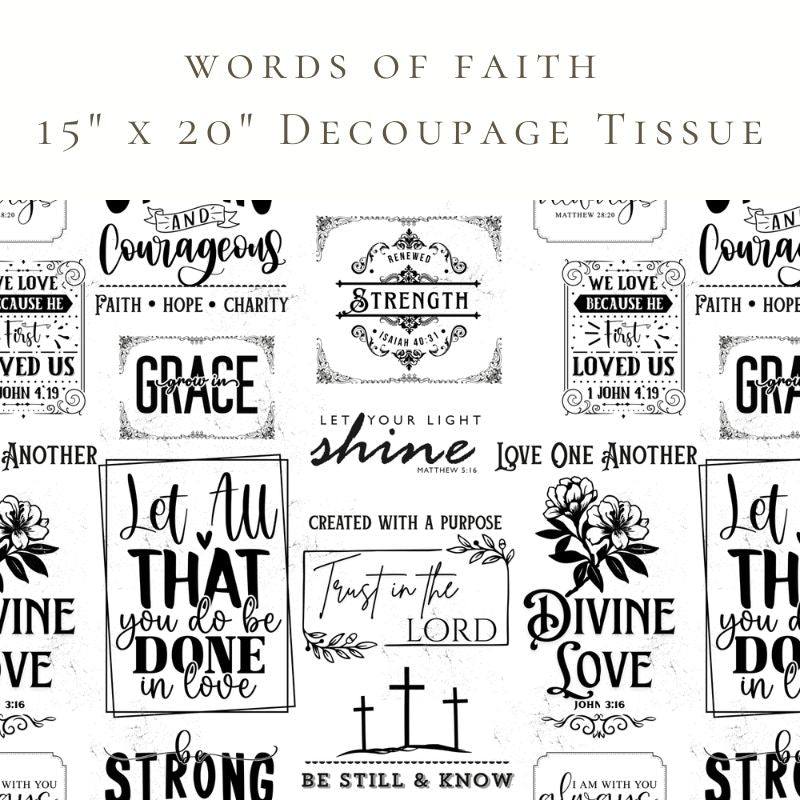 Words of Faith Decoupage Tissue Paper for Crafts [15