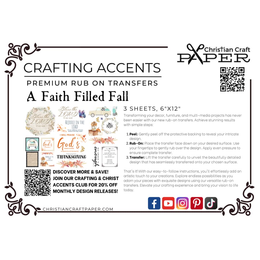A Faith Filled Fall | Rub On Transfers For Crafts