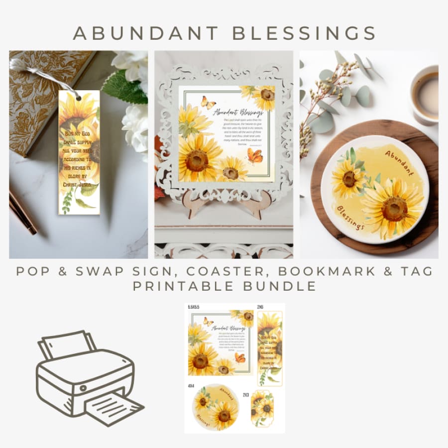 Abundant Blessings DIGITAL Quick Craft Design Bundle