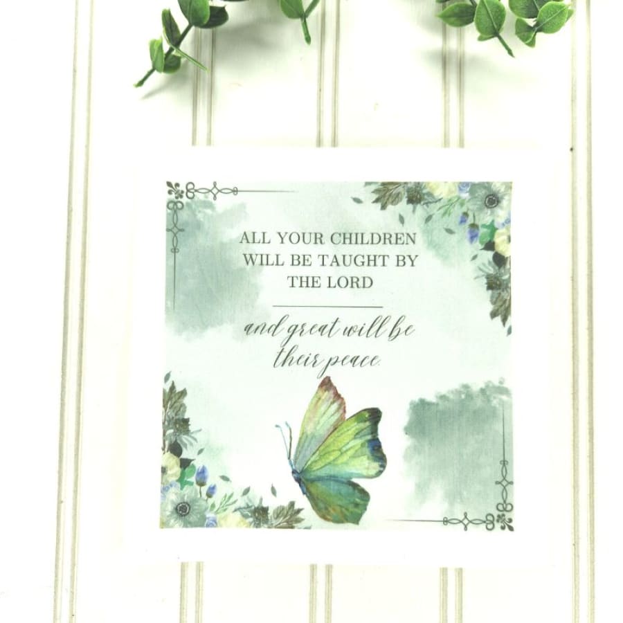 All Your Children Isaiah 54:13 Christian Paper Decoupage