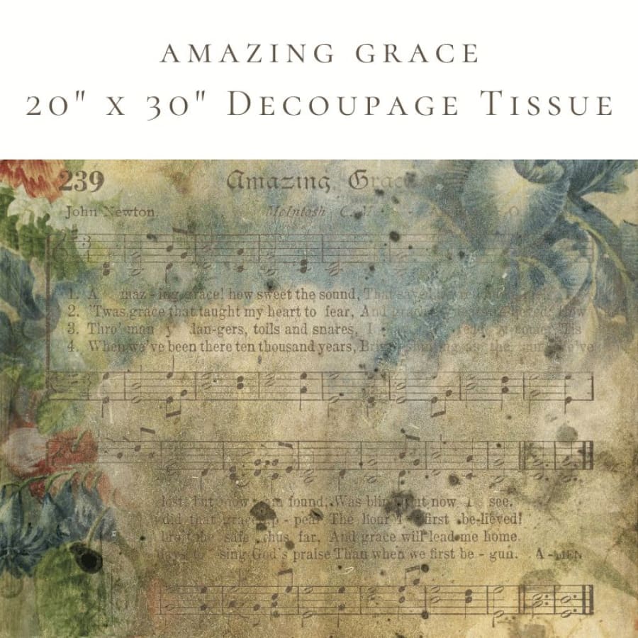 Amazing Grace | Bible Verse Decoupage Tissue Paper 20’ x 30’