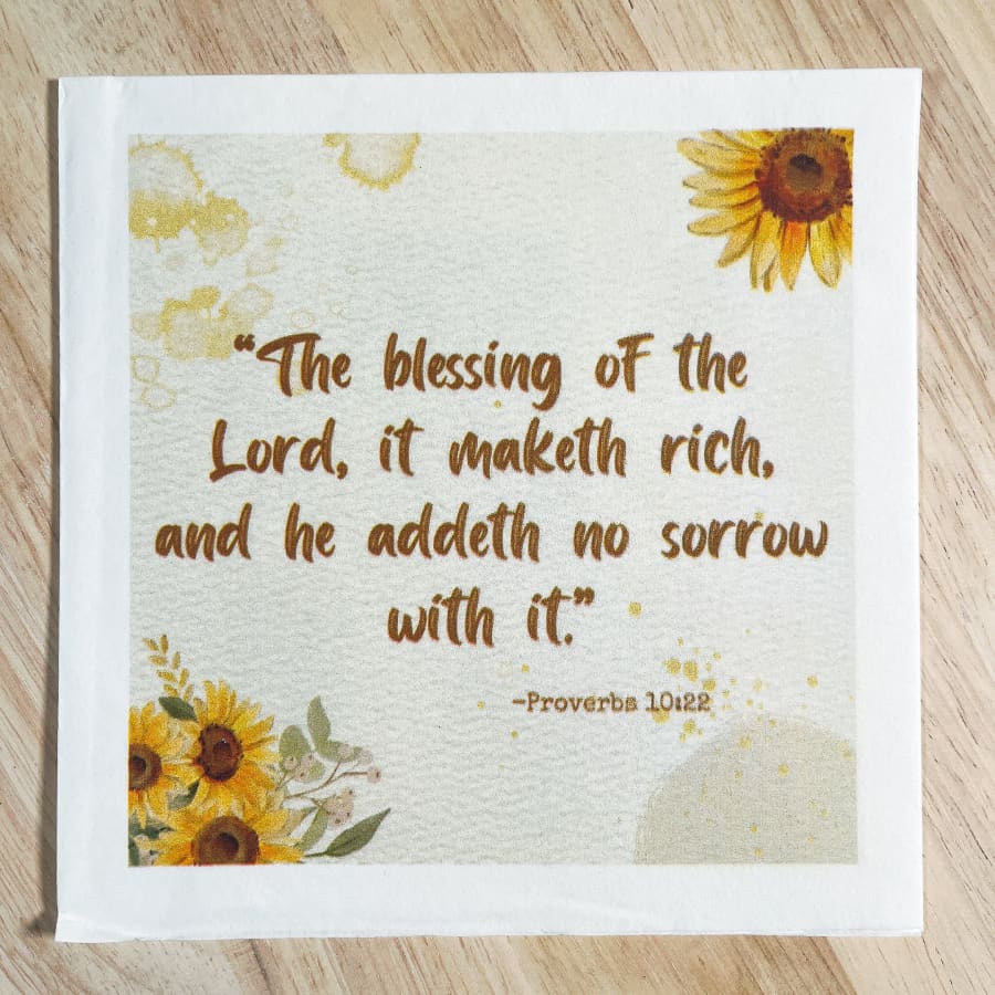 Blessing Of The Lord Proverbs 10:22 Christian Paper
