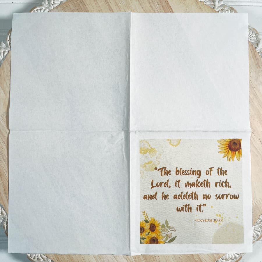 Blessing Of The Lord Proverbs 10:22 Christian Paper