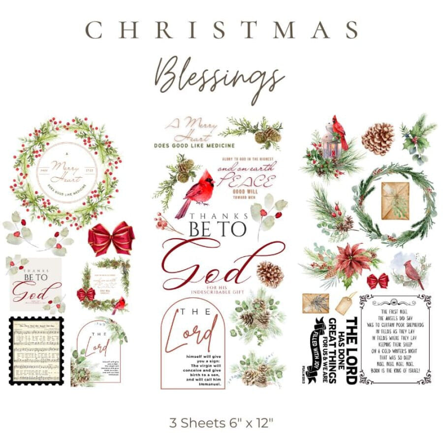 Christmas Blessings | Christian Rub On Transfers For Crafts