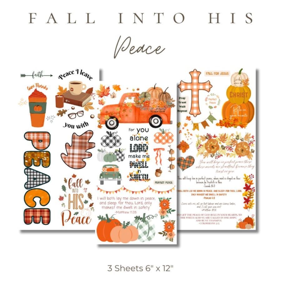 Fall Into His Peace Rub On Transfers