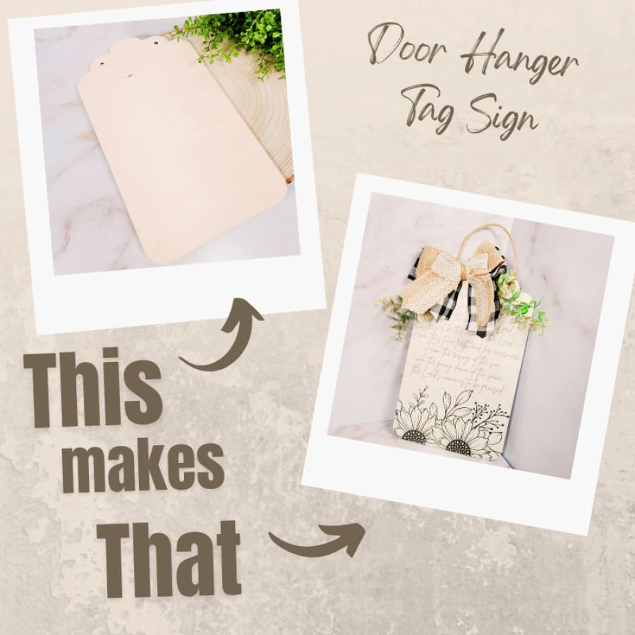 Door Hanger Tag Sign For Decoupage