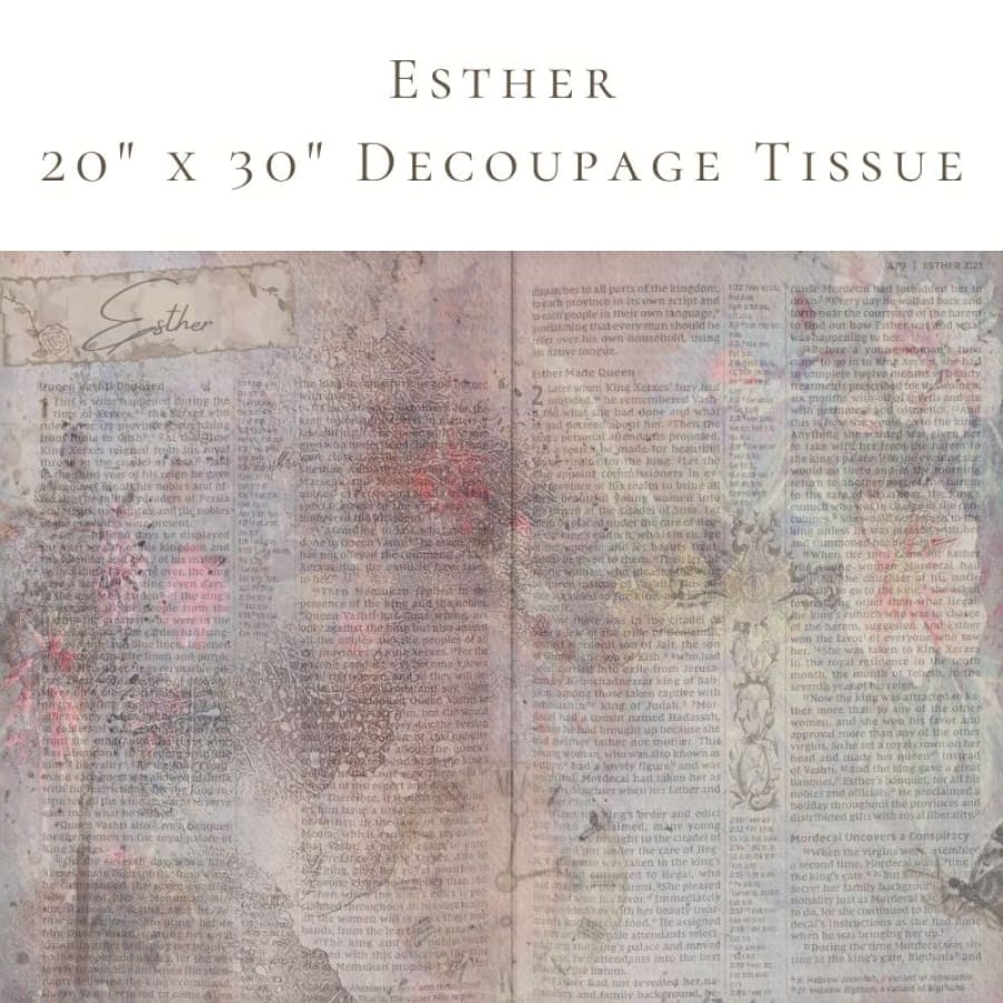Esther | Bible Verse Decoupage Tissue Paper 20’ x 30’