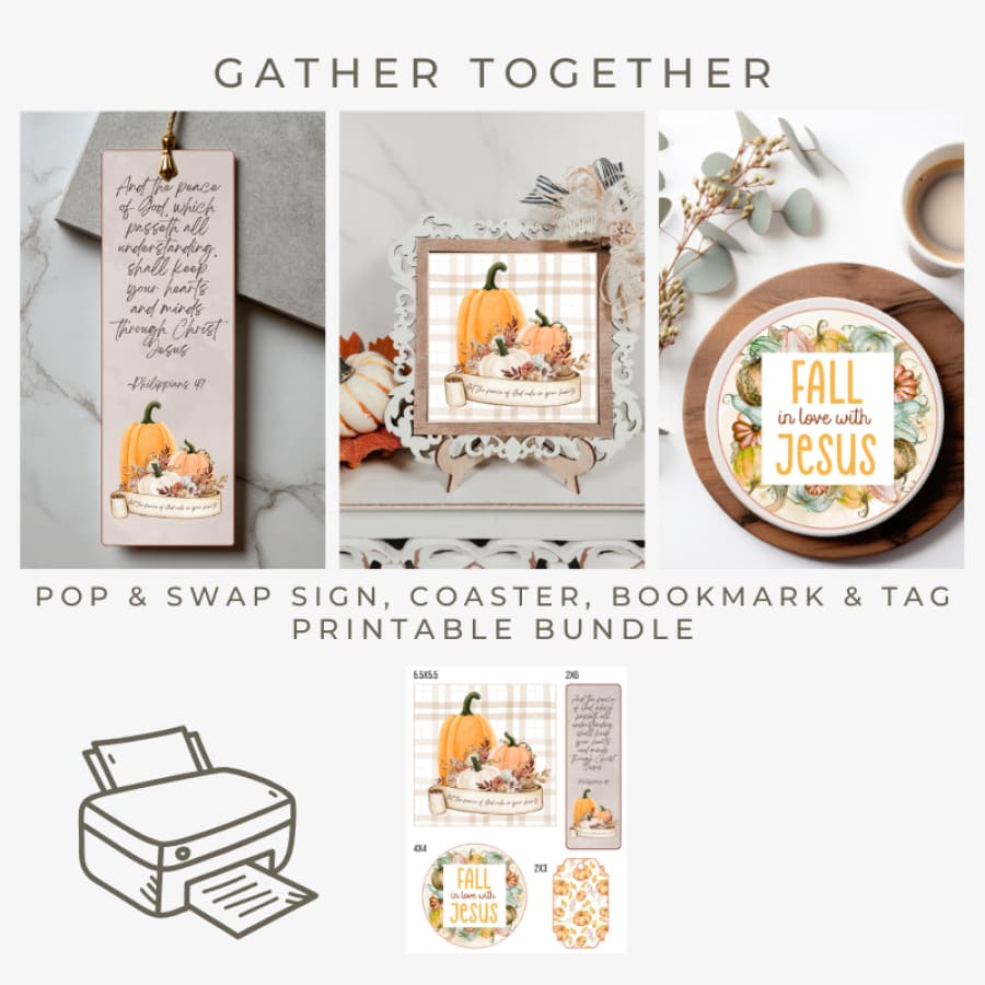 Fall Into His Peace DIGITAL Quick Craft Design Bundle