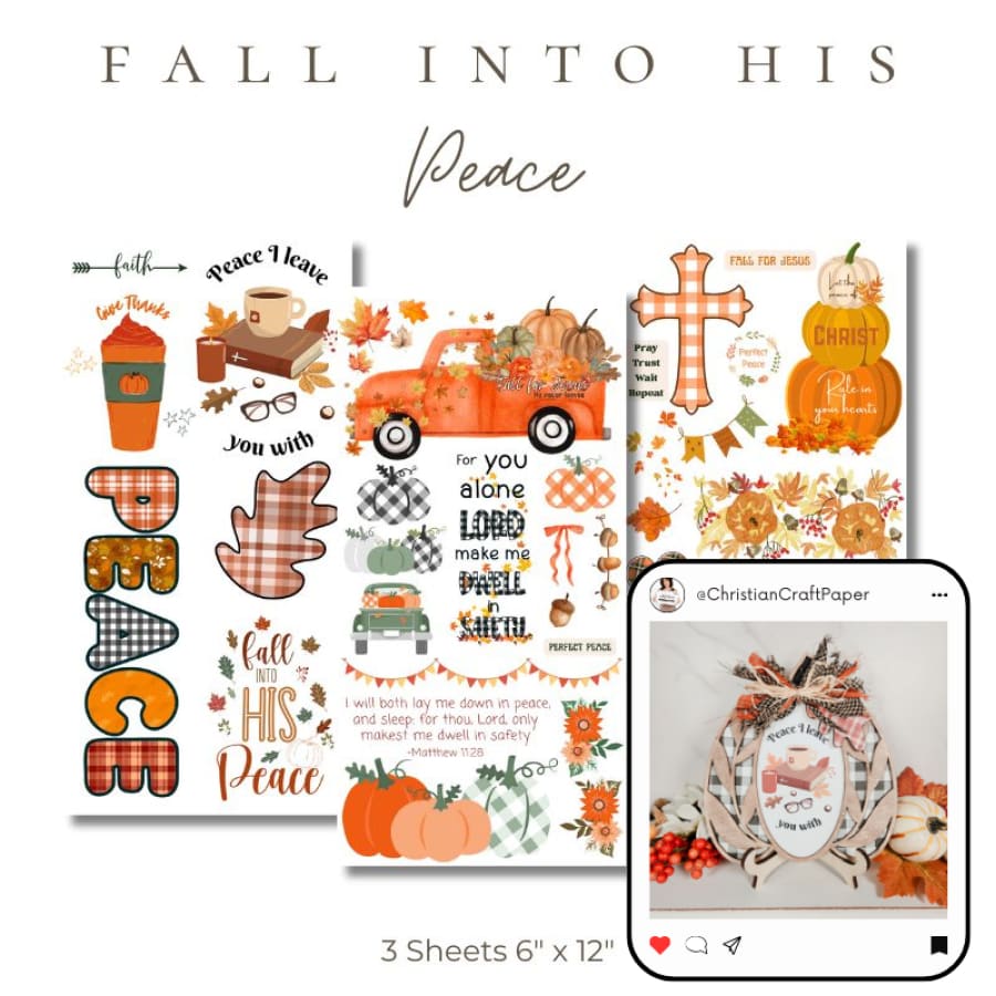 Fall Into His Peace Rub On Transfers