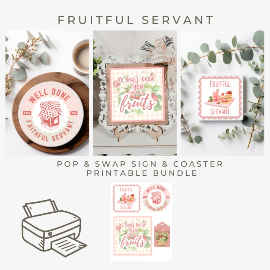 Fruitful Servant DIGITAL Quick Craft Design Bundle