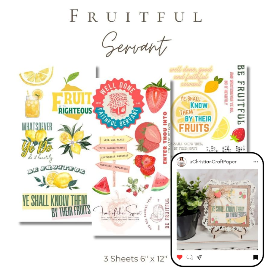Fruitful Servant Premium Rub On Transfers