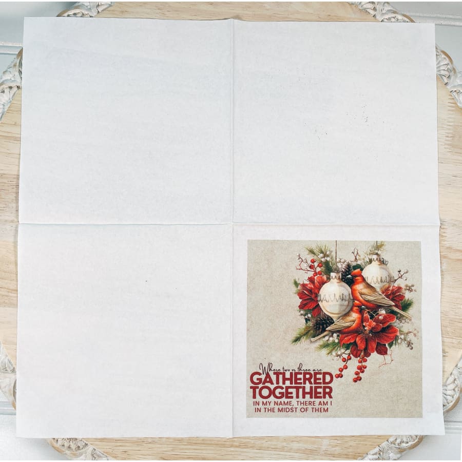 Gathered Together Matthew 18:20 Christian Paper Decoupage
