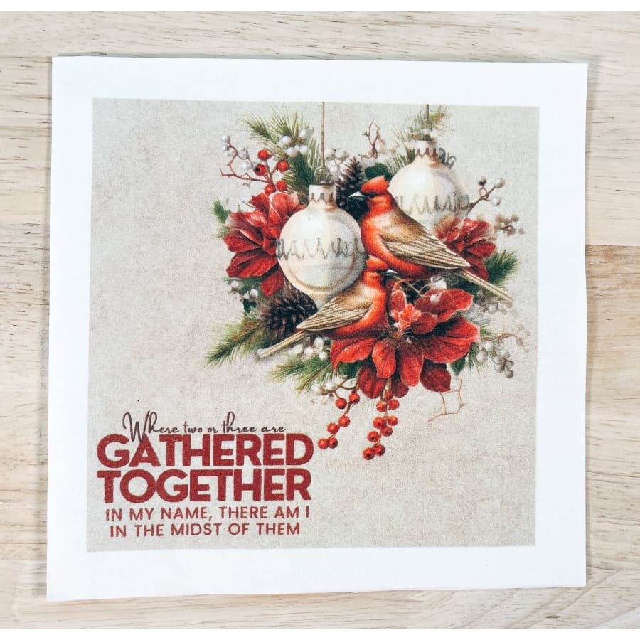 Gathered Together Matthew 18:20 Christian Paper Decoupage