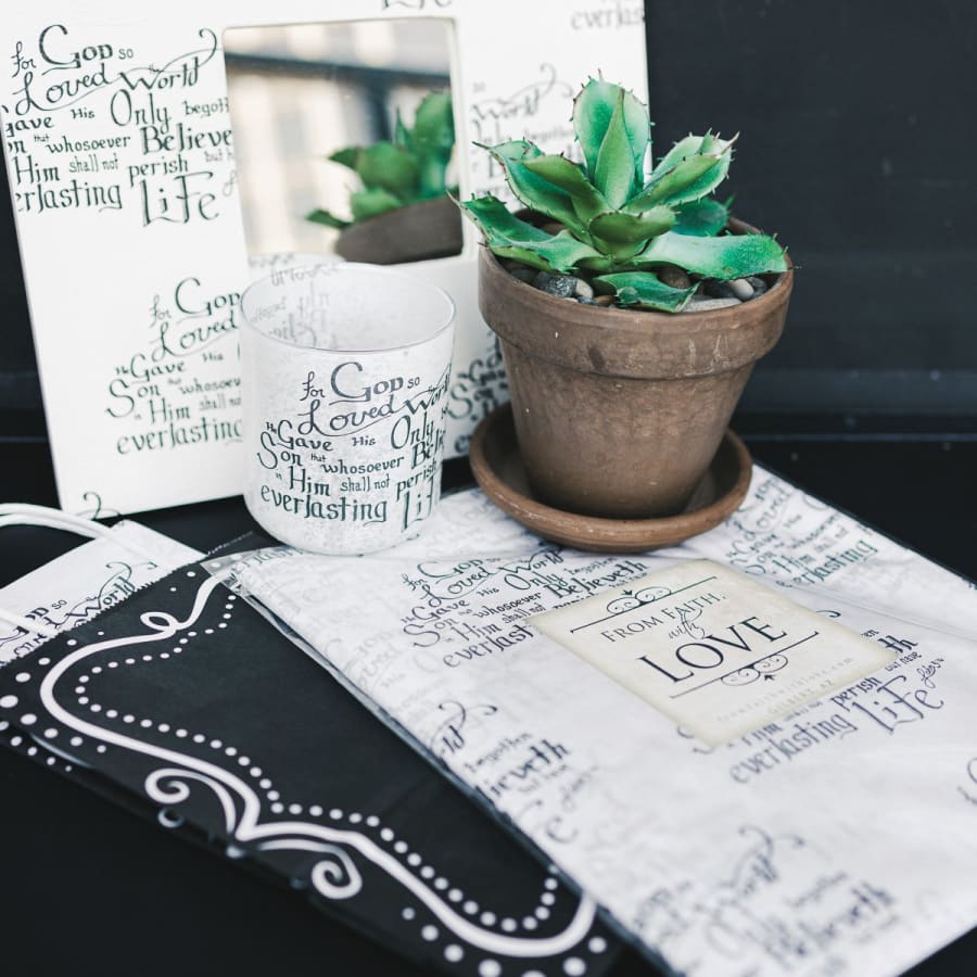 Christian decoupage paper used for crafting and packaging