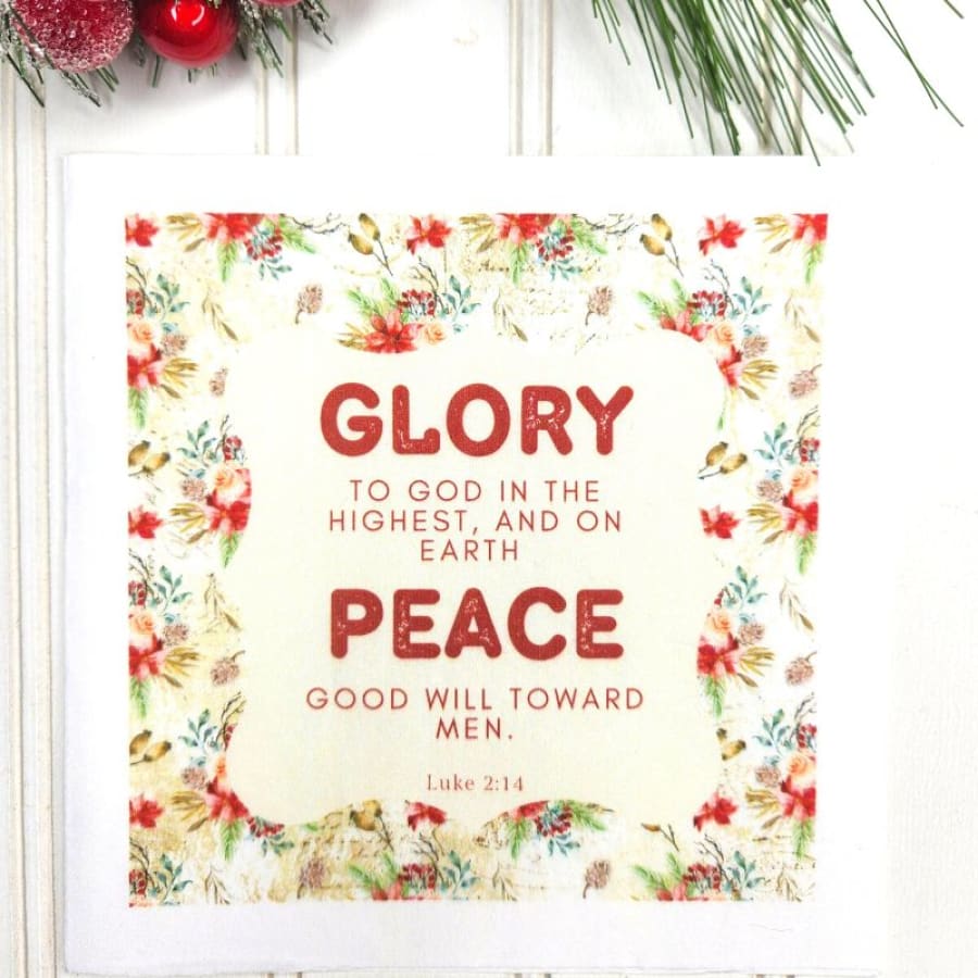 Glory To God Luke 214 Christian Paper Decoupage Napkins