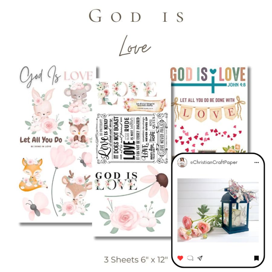 God Is Love Rub On Transfers