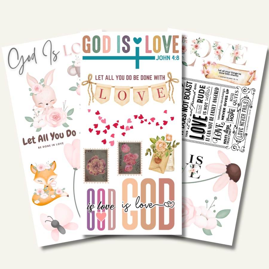 God Is Love Rub On Transfers