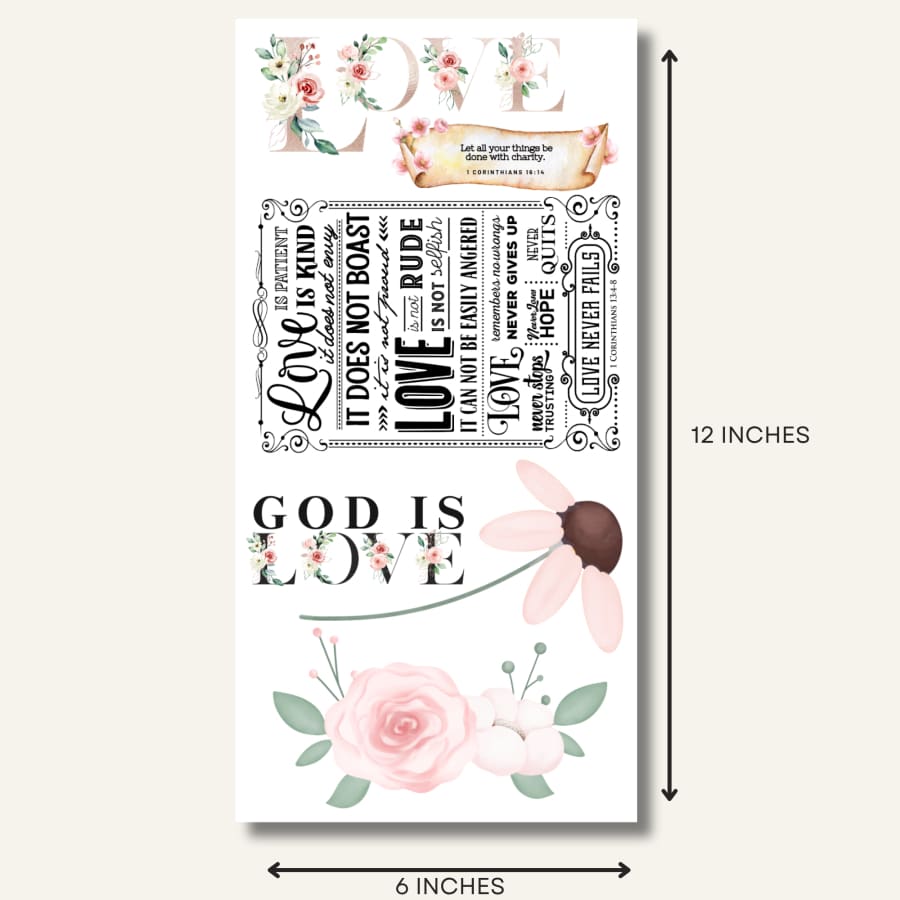 God Is Love Rub On Transfers