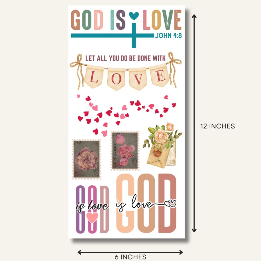 God Is Love Rub On Transfers