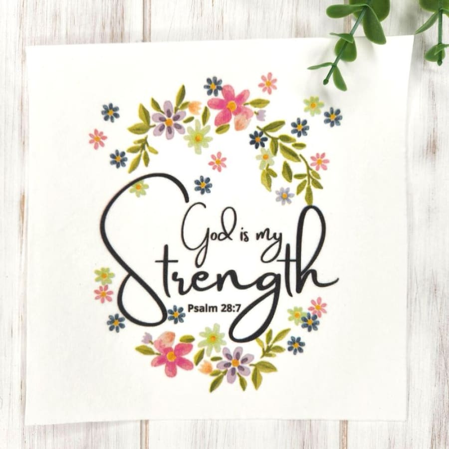 God Is My Strength Psalms 28:7 Paper Napkin for Decoupage