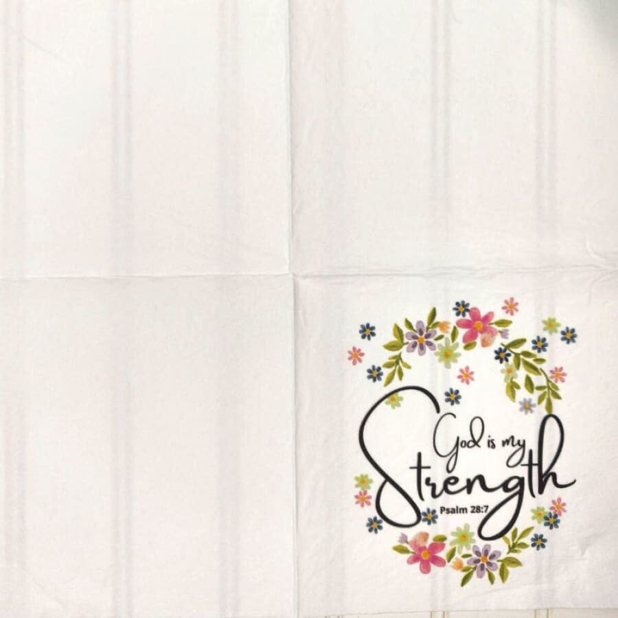 God Is My Strength Psalms 28:7 Paper Napkin for Decoupage by