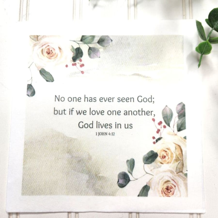 God Lives In Us 1 John 4:12 Christian Paper Decoupage