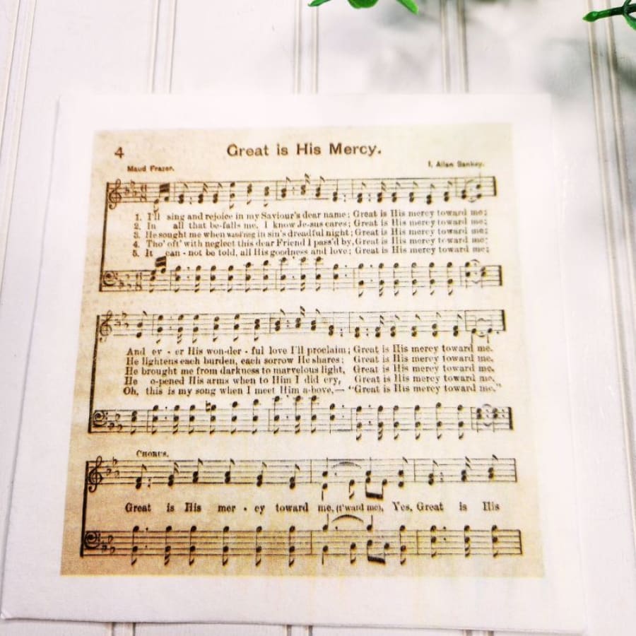 Great Is His Mercy Hymn Christian Paper Decoupage Napkins