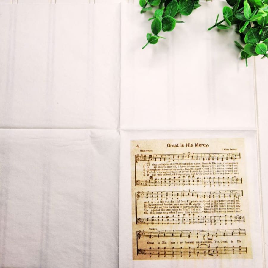 Great Is His Mercy Hymn Christian Paper Decoupage Napkins