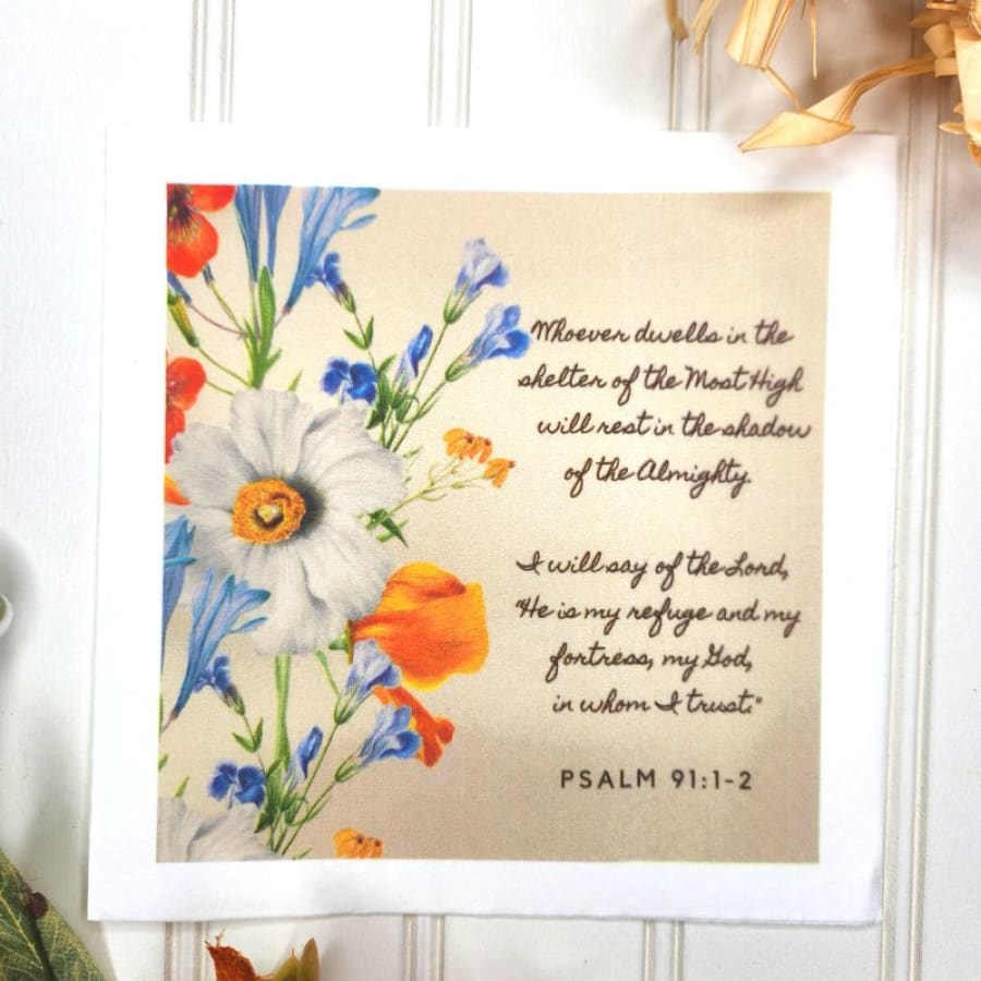 He Is My Refuge Psalms 91:1-2 Christian Paper Decoupage 