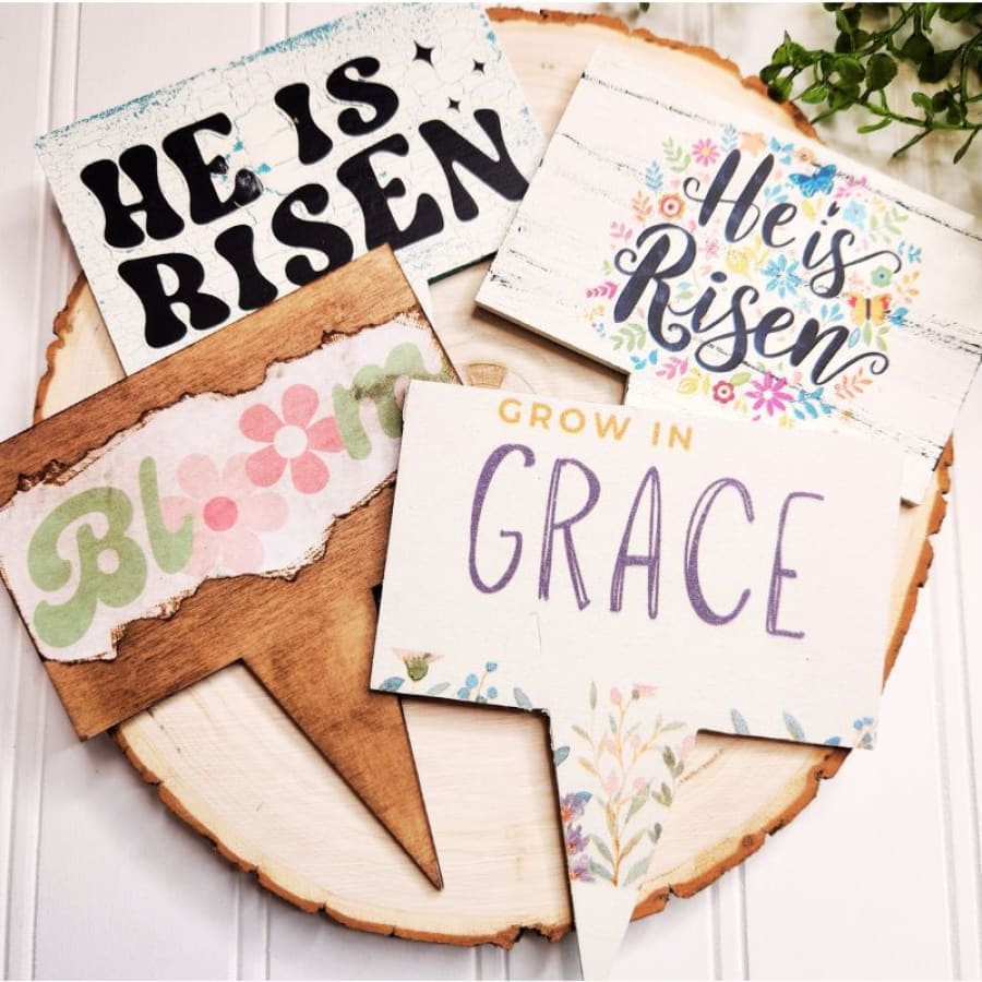 DIY Plant Pick Craft Cutout For Crafting [4-Pack]