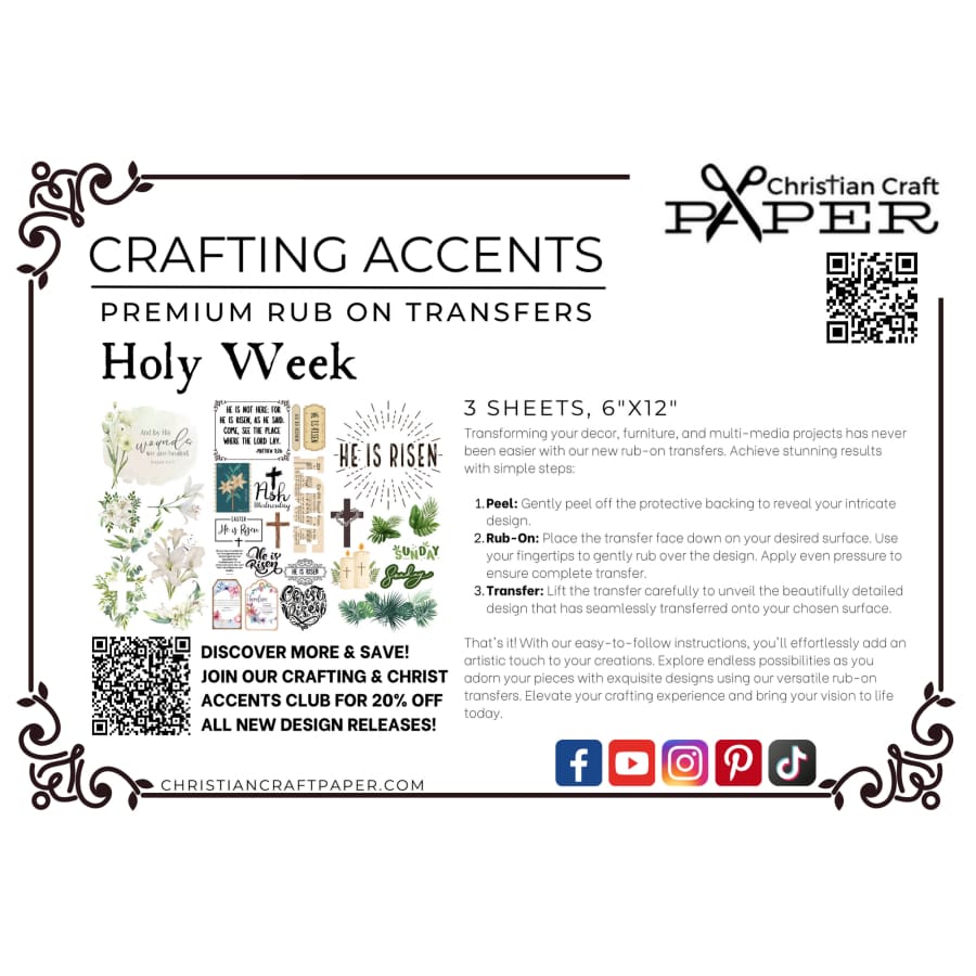 Holy Week | Christian Rub On Transfers For Crafts