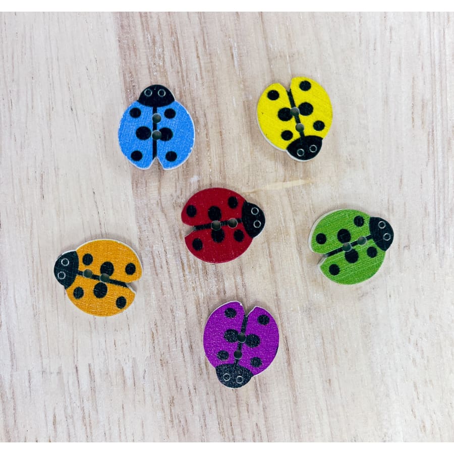 Lady Bug Mystery Buttons For Decoupage [6-Pack]