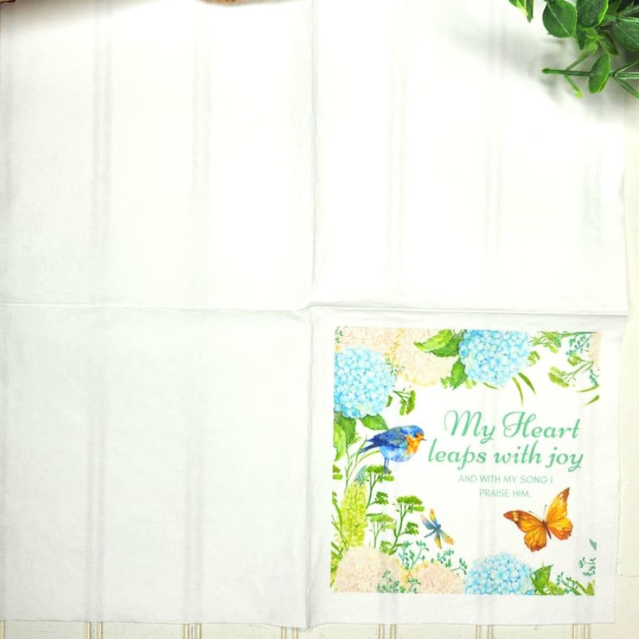 My Heart Leaps Psalms 28:7 Christian Paper Decoupage Napkins