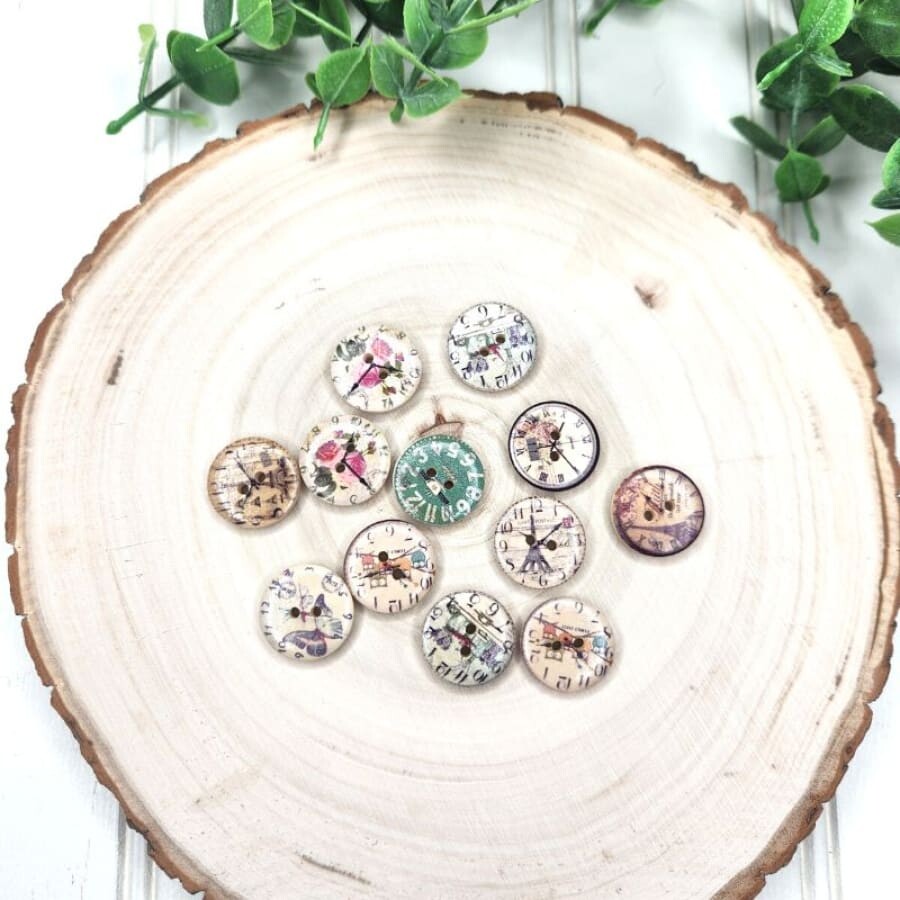 Mystery Packs of Vintage Wooden Buttons For Decoupage