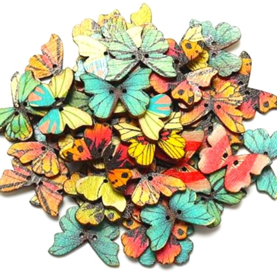 Mystery Packs of Wooden Butterfly Buttons For Decoupage