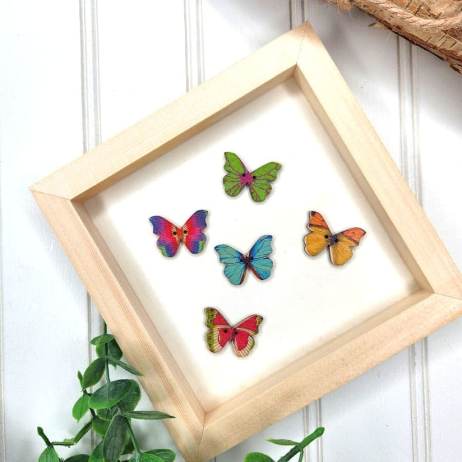 Mystery Packs of Wooden Butterfly Buttons For Decoupage