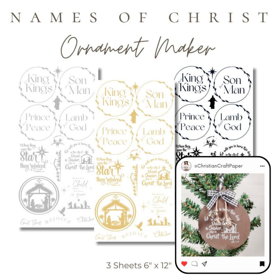 Names Of Christ Ornament Maker Premium Rub On Transfers
