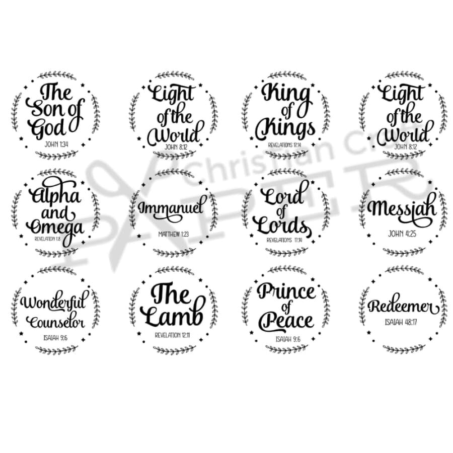 Names Of Christ Ornament Sets | Christian Washi/Rice Paper